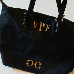 C Wonder Nylon Black Zip Closure Handbag EUC